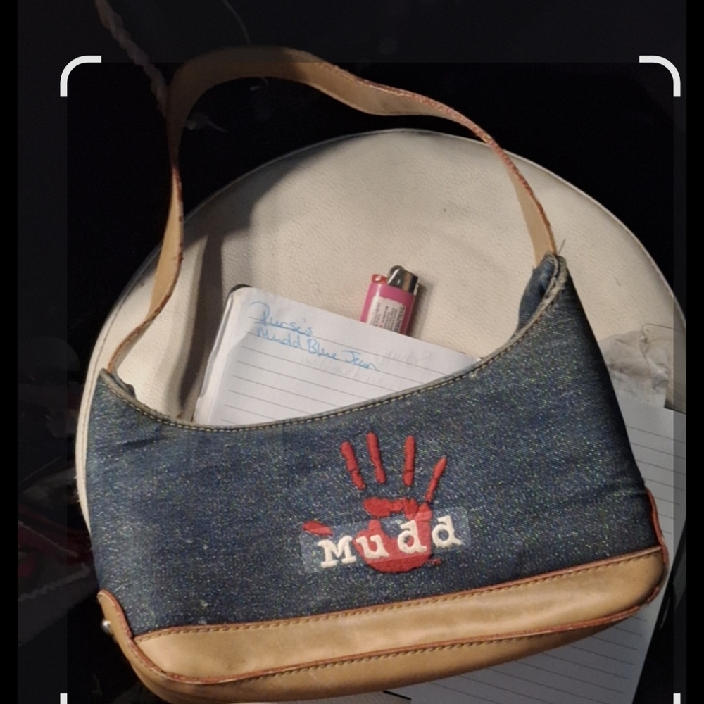 Mudd Blue and Tan Denim Shoulder Bag